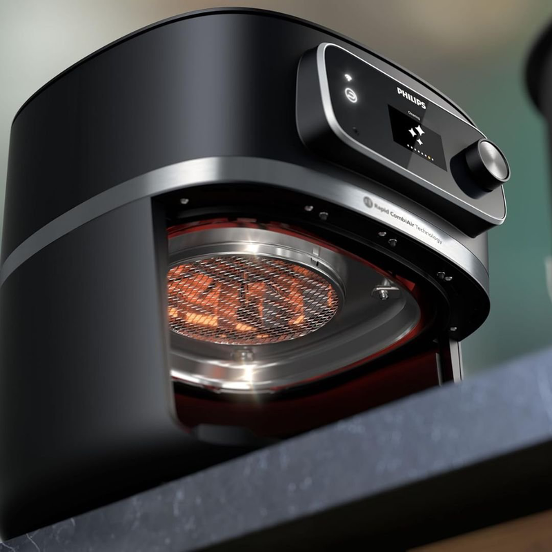Product image: Philips combi connected xxl Airfryer 2200w με αποσπώμενο κάδο 8.3l, 22 λειτουργίες μαγειρέματος, Wi-Fi, homeid & τεχνολογία rapidair hd9876/90, , medium-null