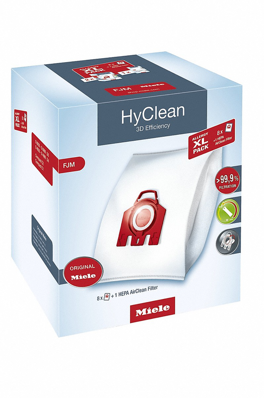 Miele 10632910  allergy xl pack hyclean 3d efficiency fjm 8 dustbags and 1 hepa Airclean filter, , medium-null