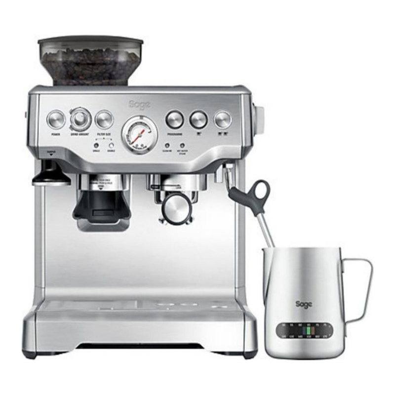 Sage bes875uk espresso &mu;&eta;&chi;&alpha;&nu;ή 1850w &pi;ί&epsilon;&sigma;&eta;&sigmaf; 15bar &gamma;&iota;&alpha; espresso &mu;&epsilon; &mu;ύ&lambda;&omicron; silver, , medium-null
