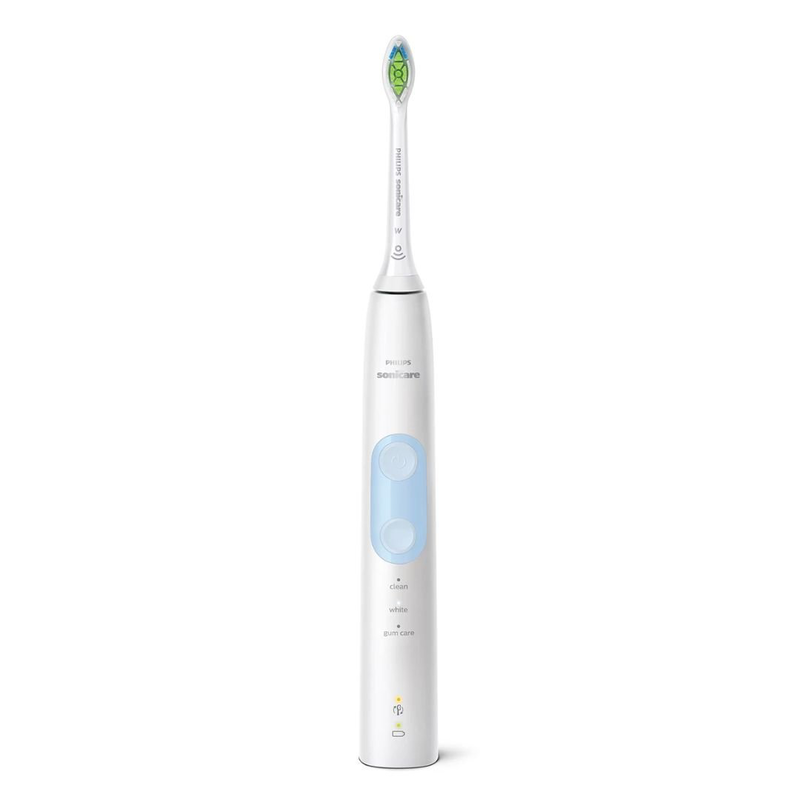 Product image: Philips sonicare protectiveclean 5100 επαναφορτιζόμενη ηλεκτρική οδοντόβουρτσα με τεχνολογία sonic, αισθητήρα πίεσης & 3 λειτουργίες καθαρισμού άσπρο/γαλάζιο hx6859/29, , medium-null