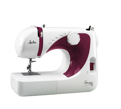 Jata sewing machine double needle electronic pedal portable 70w white-red mc695, , medium