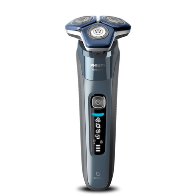 Philips series 7000 επαναφορτιζόμενη περιστρεφόμενη ξυριστική μηχανή προσώπου με κεφαλές, τεχνολογία skiniq, αισθητήρα ανίχνευσης πυκνότητας, αυτοακονιζόμενες λεπίδες 360-d, bluetooth & έως 60 λεπτά χρόνο λειτουργίας s7882/55, , medium