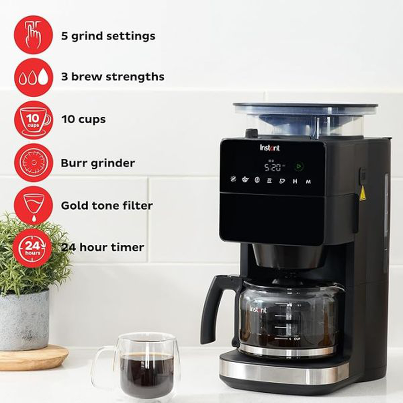 Instant grind and brew bean to cup coffee maker-null