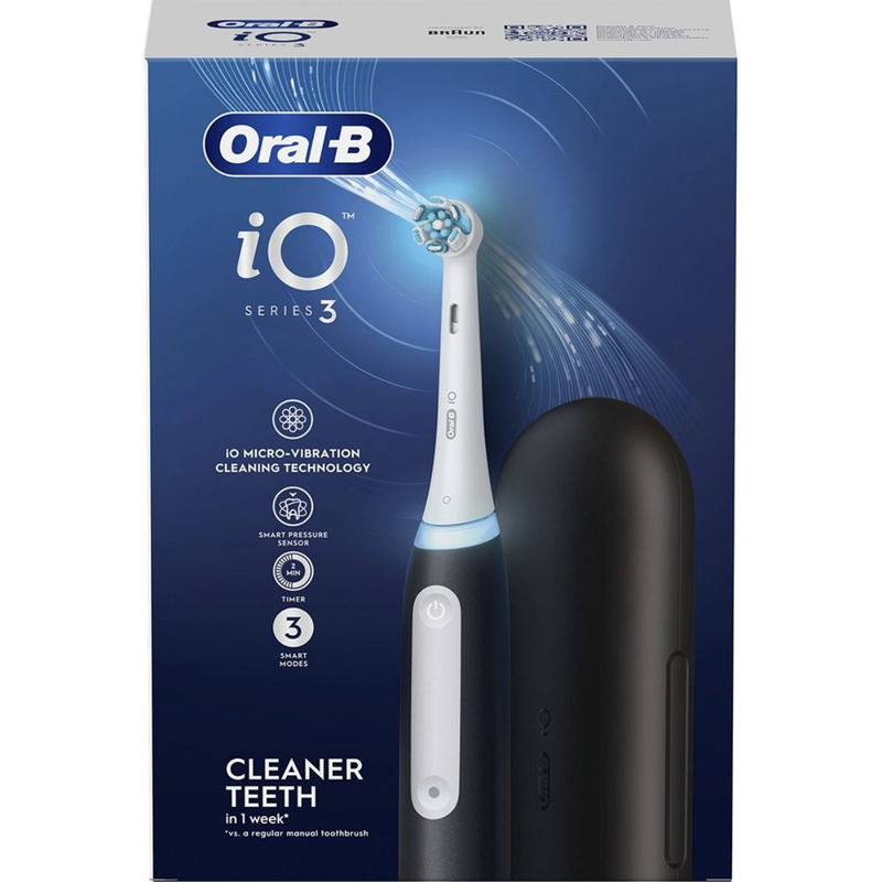 Oral b electric toothbrush io series 3 with case - black, , medium-null