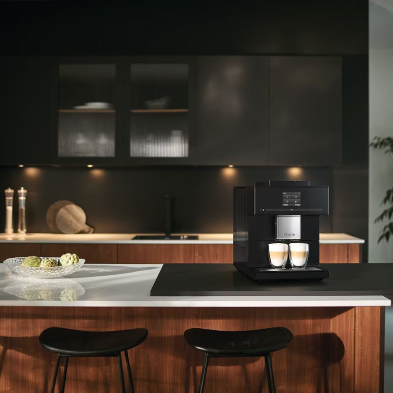 Miele cm 7750 coffeeselect αυτόματη καφετιέρα 1450w 15bar με 3 δοχεία καφέ, autodescale, λειτουργία double shot, cupsensor & πλούσια γκάμα ροφημάτων obsidian black, , medium-null