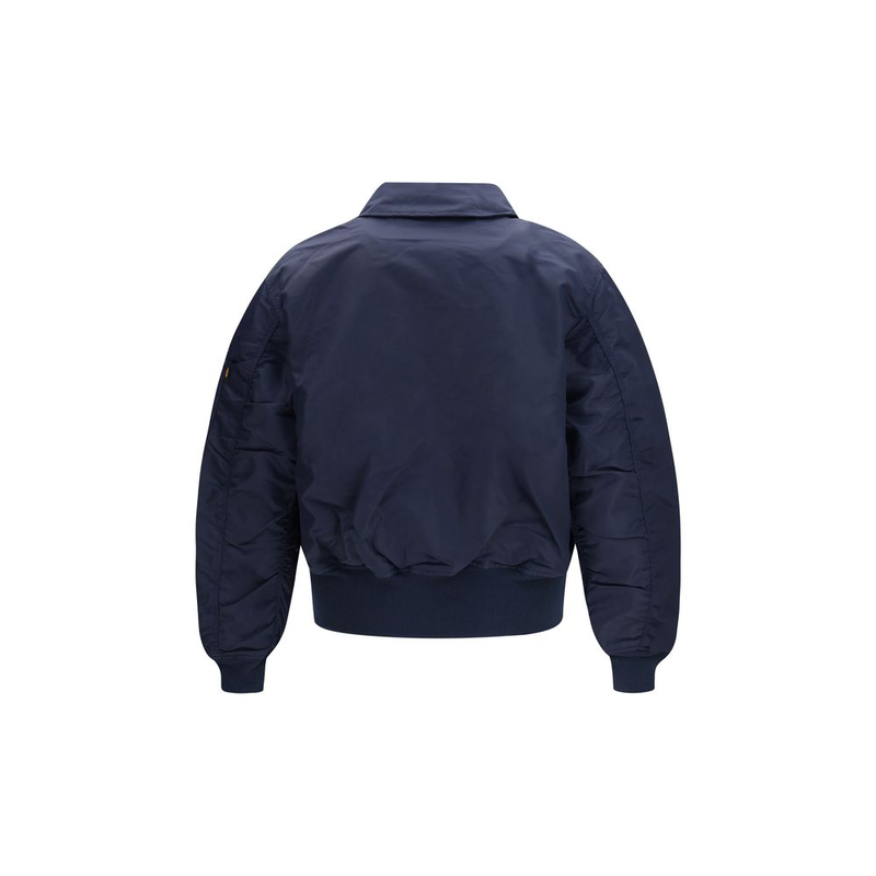 Blue nylon bomber-null