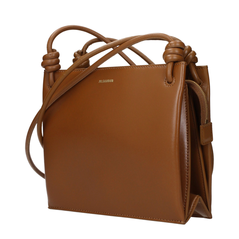 Brown leather crossbody bag-null
