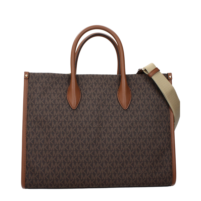 Brown fabric handbag-null