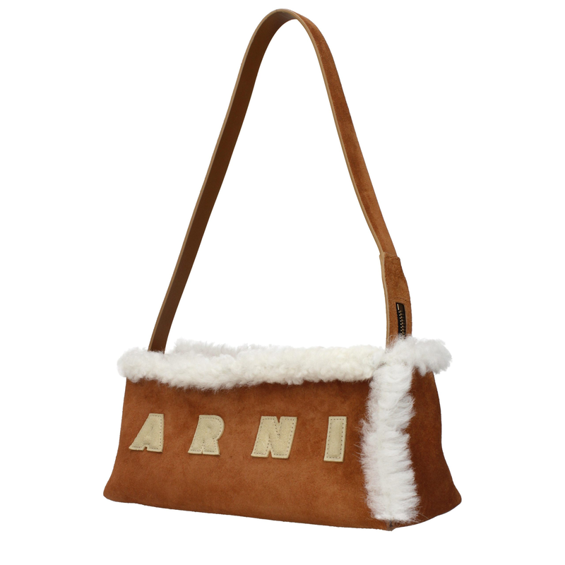 Brown leather shoulder bag-null
