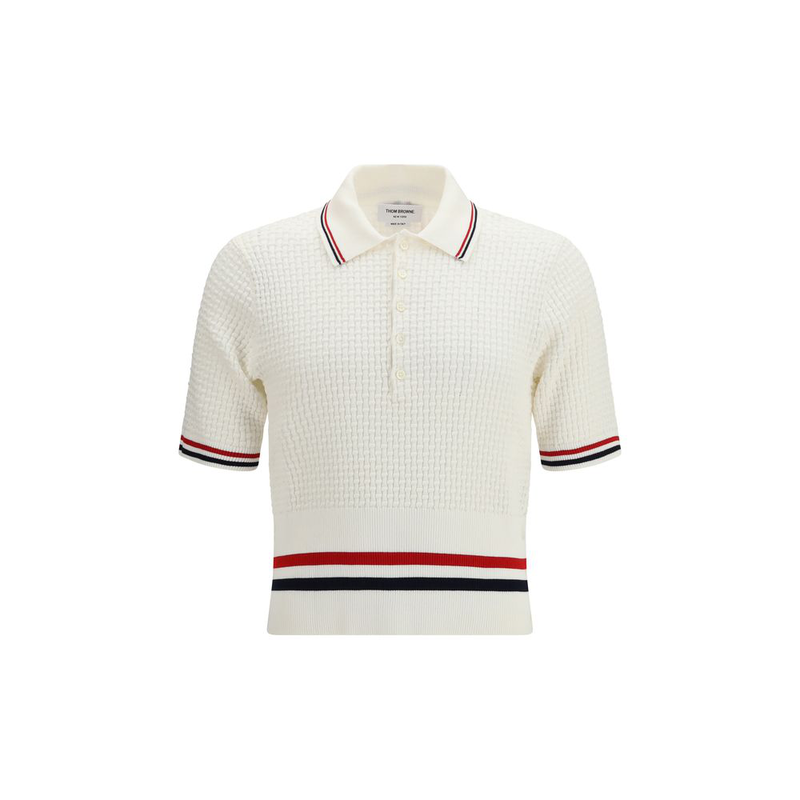 White cotton polo shirt-null