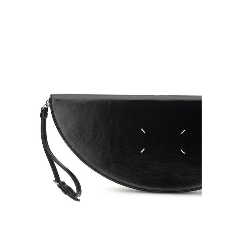 Black calf leather bos taurus clutch bag-null