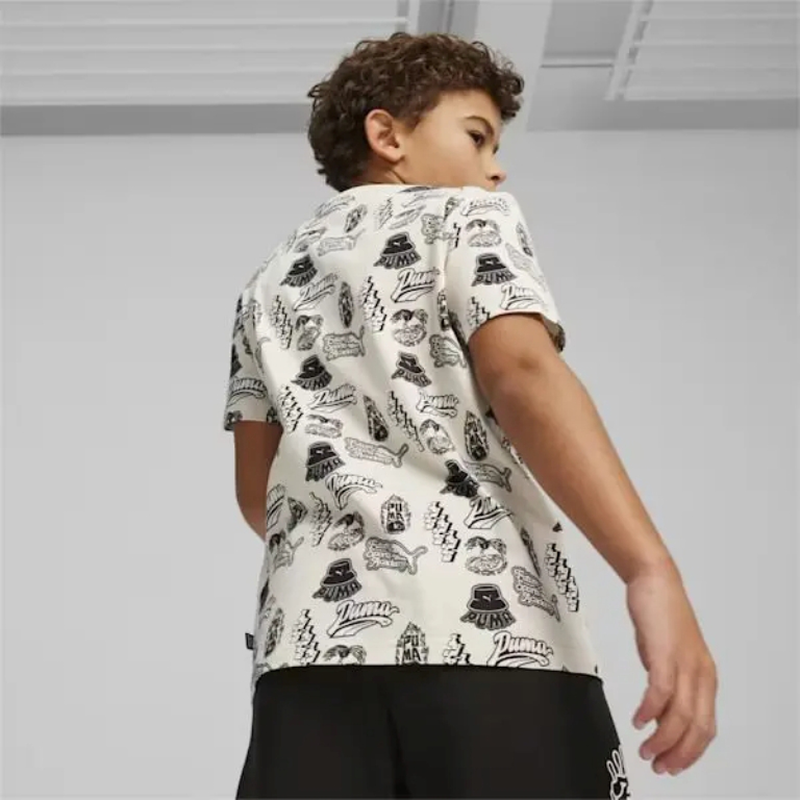 Puma kids ess+ mid 90s aop tee b image number null