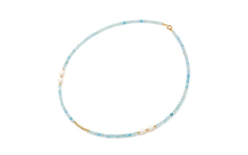 Aquamarine and pearl necklace, , medium image number null