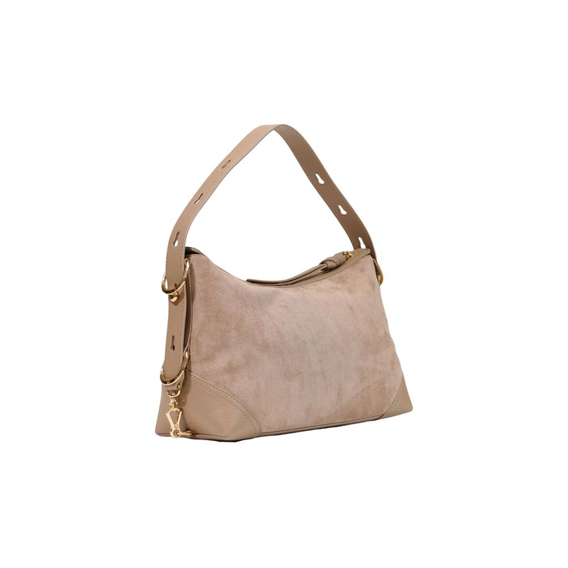Beige polyester handbag-null