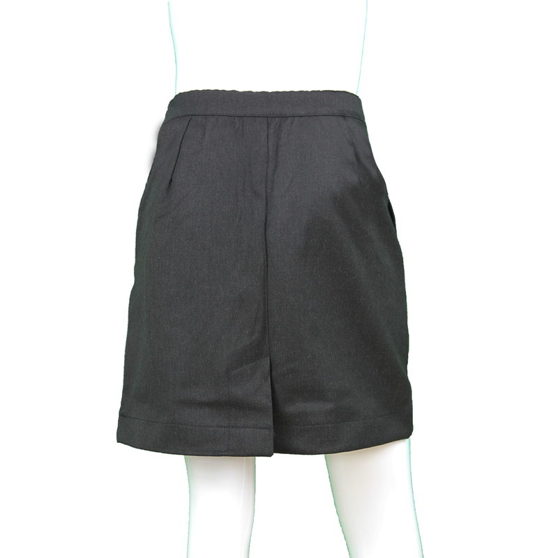 Primary school skirt with 2 front pleats and adjustable waistband-null