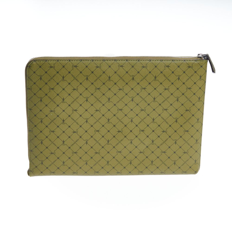 Green leather men clutch-null