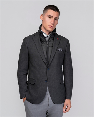 Dezign blazer with removable gilet, Anthracite, medium