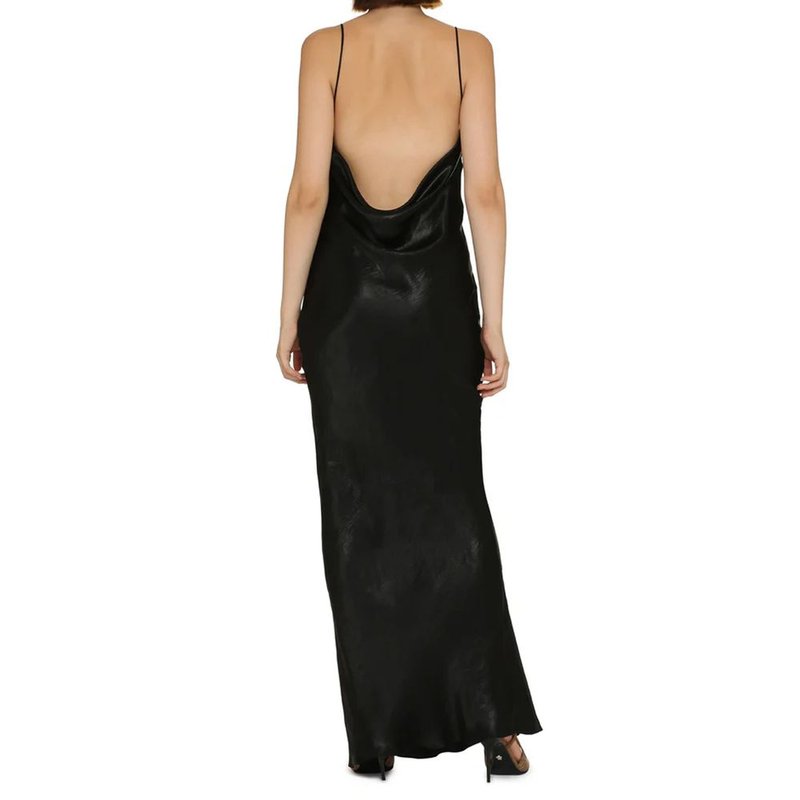 Black acetate casual dress-null