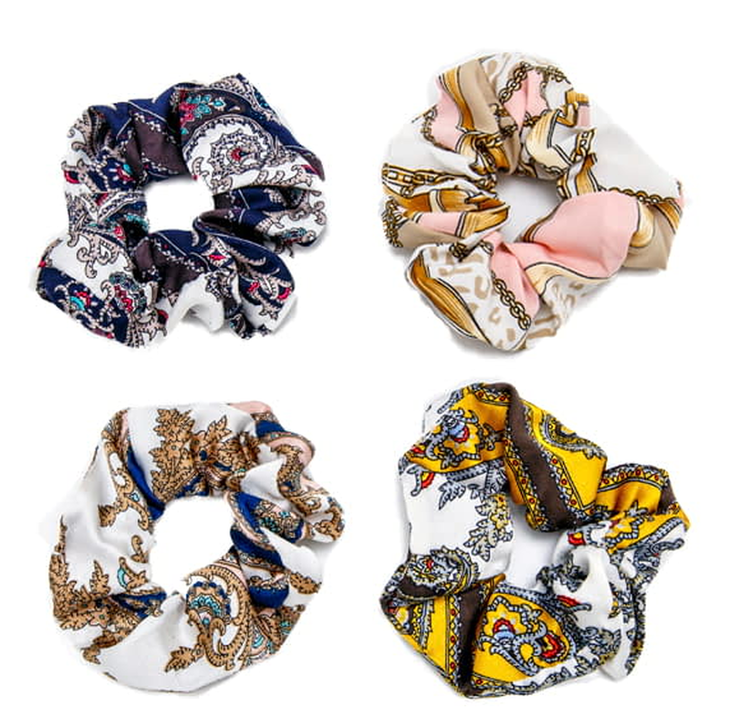Migant luxury printed satin scrunchies &ndash; 4 designs-null