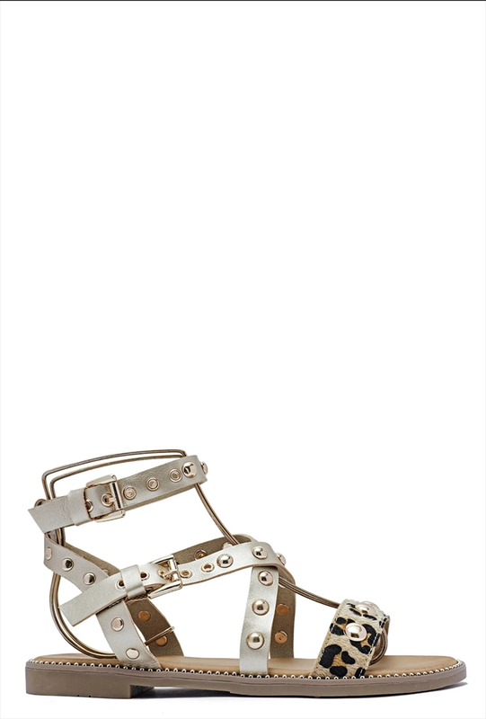 Flat sandals studded-null