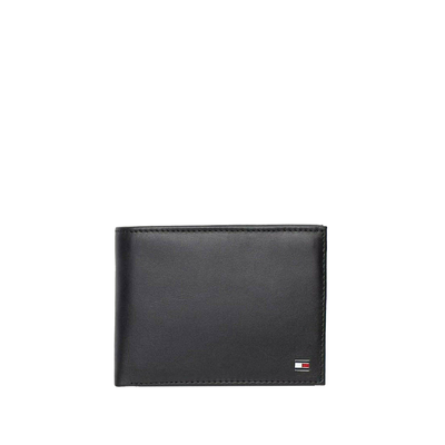 Tommy hilfiger ανδρικό πορτοφόλι, Black Δερμα, medium
