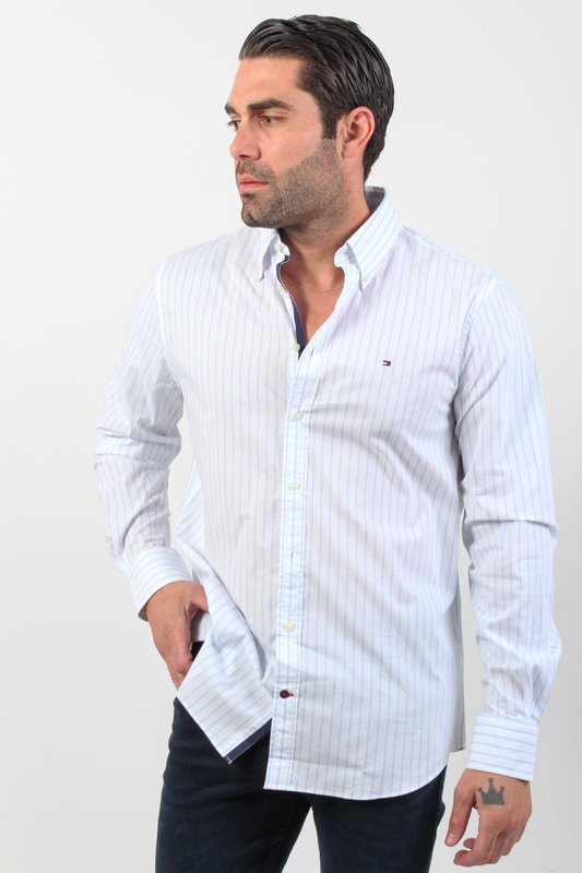 Stretch pencil stripe sf shirt - tommy hilfiger-null
