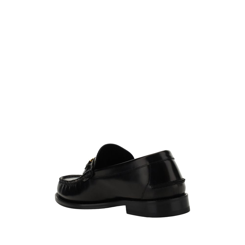 Black calf leather bos taurus slip-on loafers-null