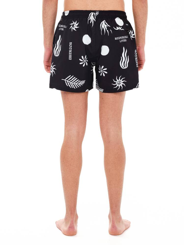 Mens printed volley swim shorts image number null