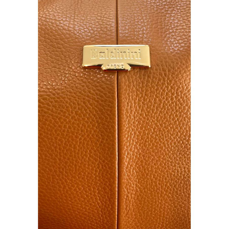 Brown leather women shoulder bag-null