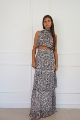 Brenda maxi set flower print ss2445-1, Multicolour, medium