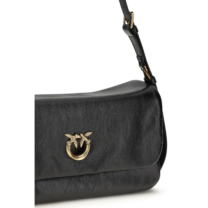Black calf leather bos taurus shoulder bag-null