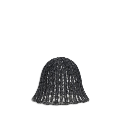 Black polyamide bucket hat, Black, medium