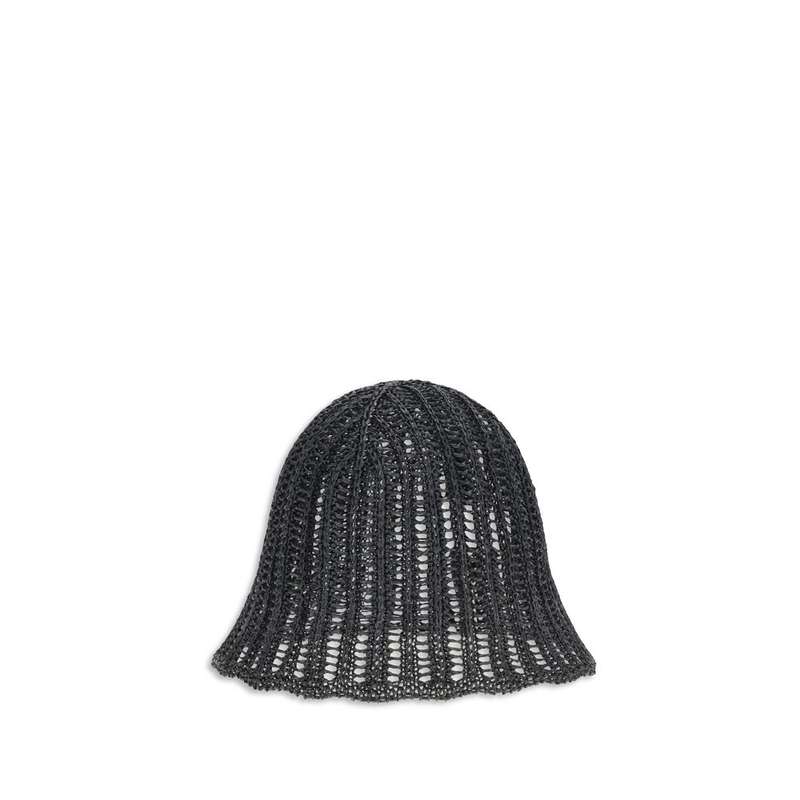 Black polyamide bucket hat-null