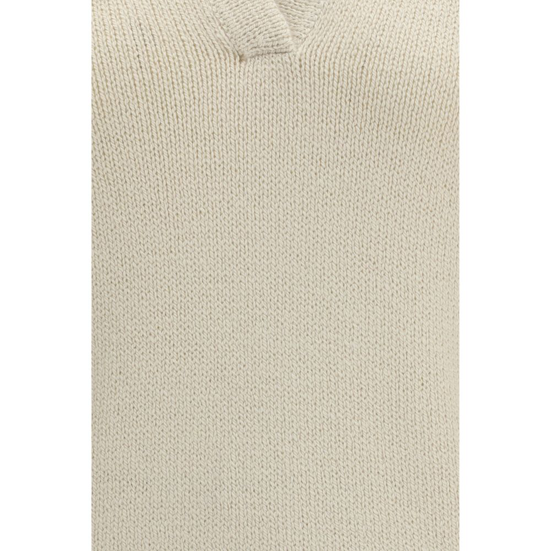 Beige cashmere polo shirt-null