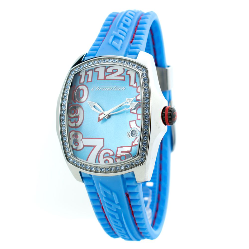 Blue rubber sport watch-null