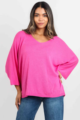 Knitted top, Fuchsia, medium