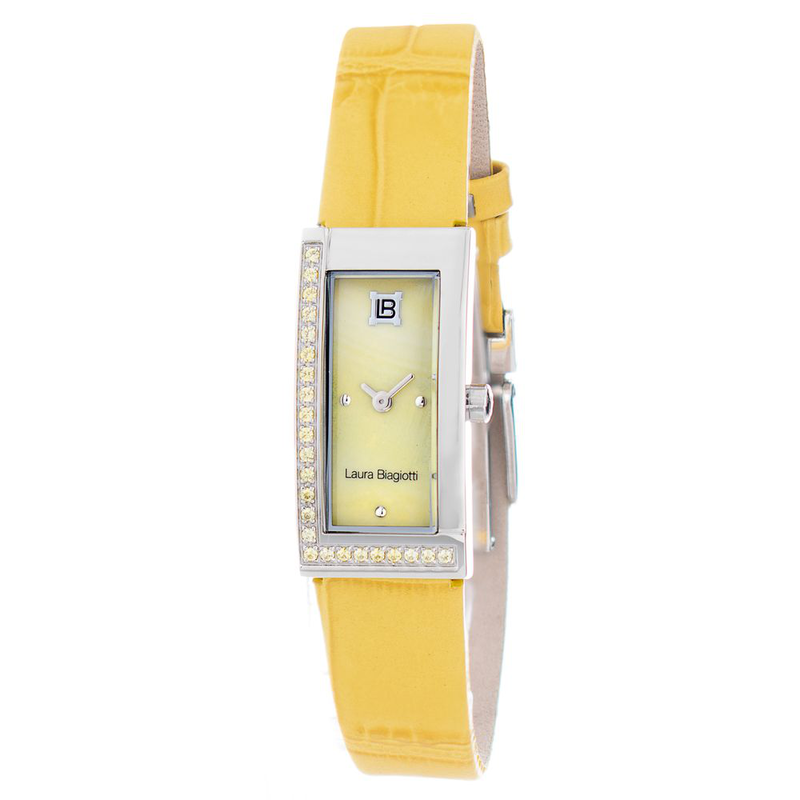 Bicolor leather dress watch-null