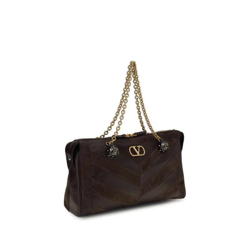 Brown calf leather bos taurus shoulder bag-null