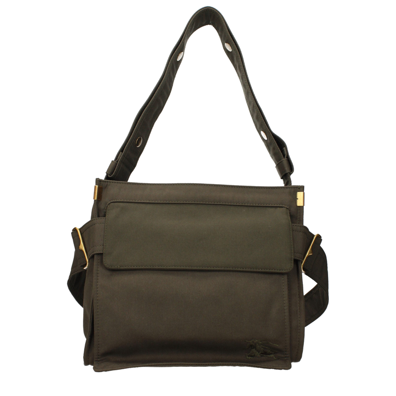 Green fabric shoulder bag-null