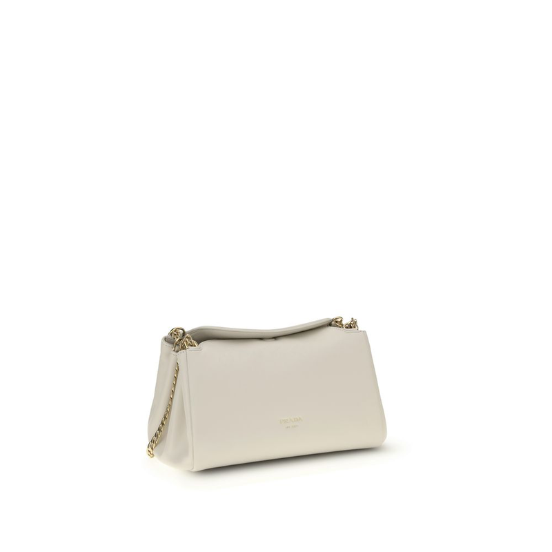 White calf leather bos taurus shoulder bag-null