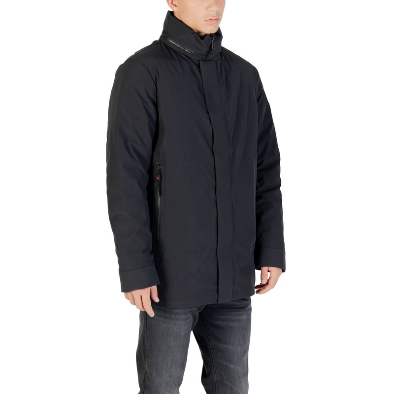 Black polyester parka-null