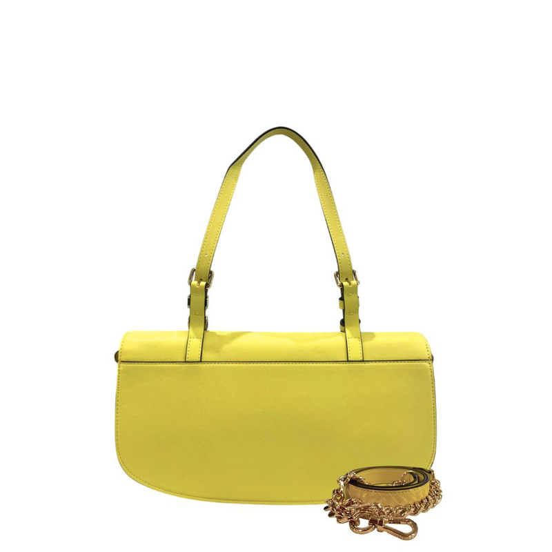 Yellow pu women shoulder bag-null