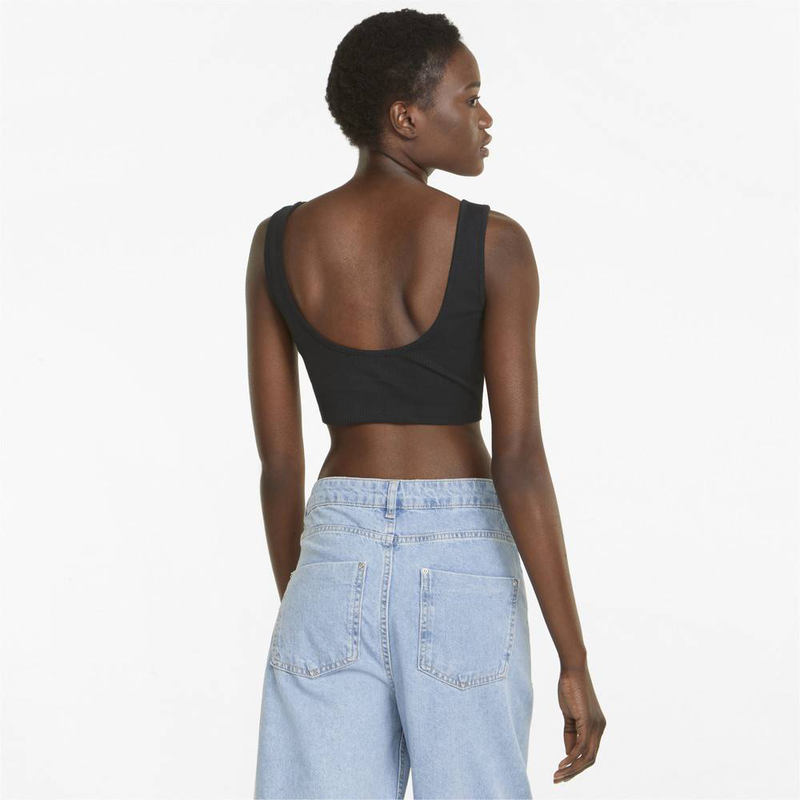 Puma classics ribbed womens crop top - recycled-null