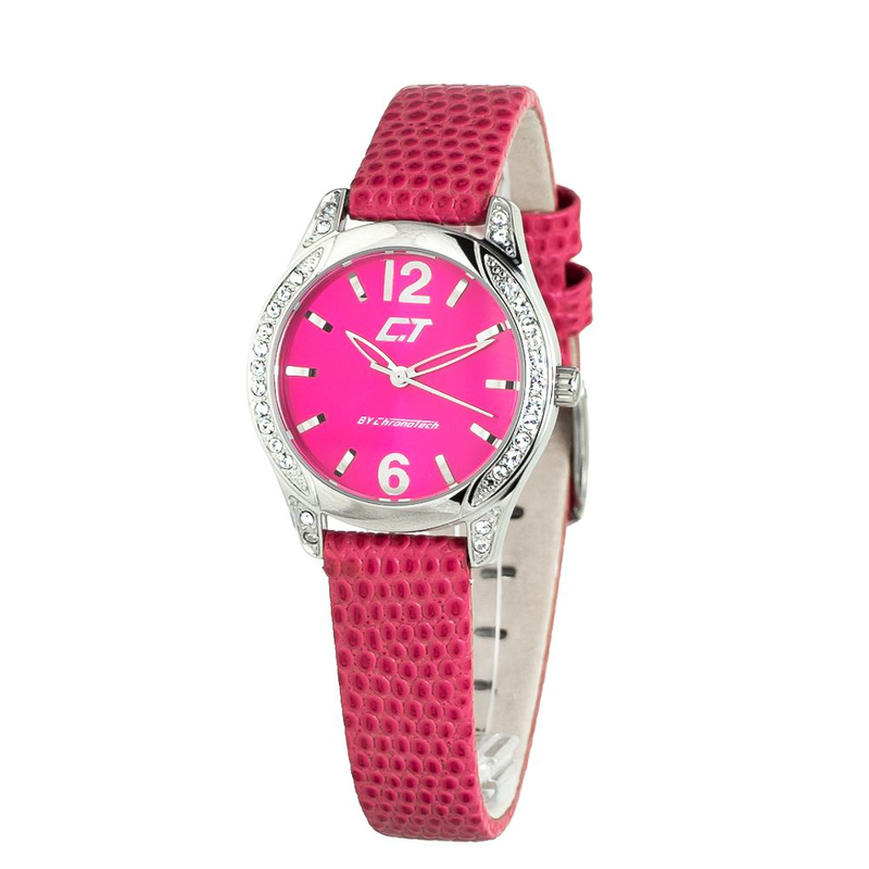 Multicolor leather dress watch-null