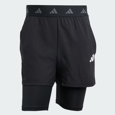 Adidas gym 2in1 shorts men je5665, Black, medium