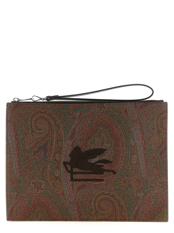 Brown cotton clutch bag-null