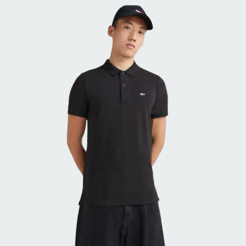Slim placket polo-null