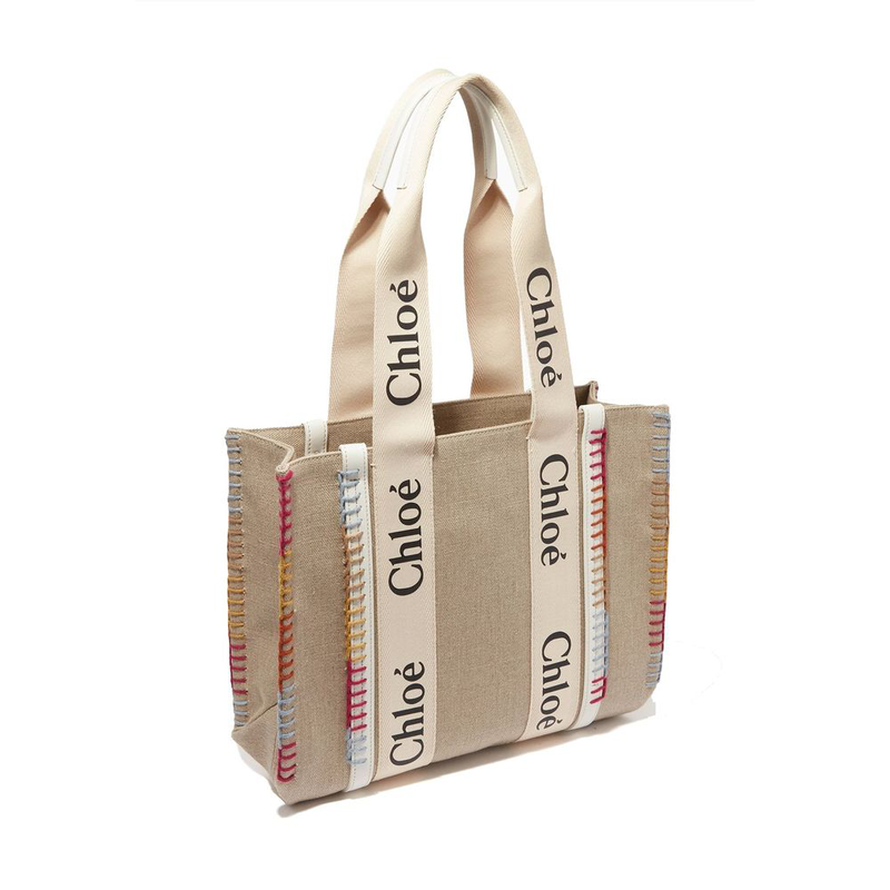Beige linen tote bag-null