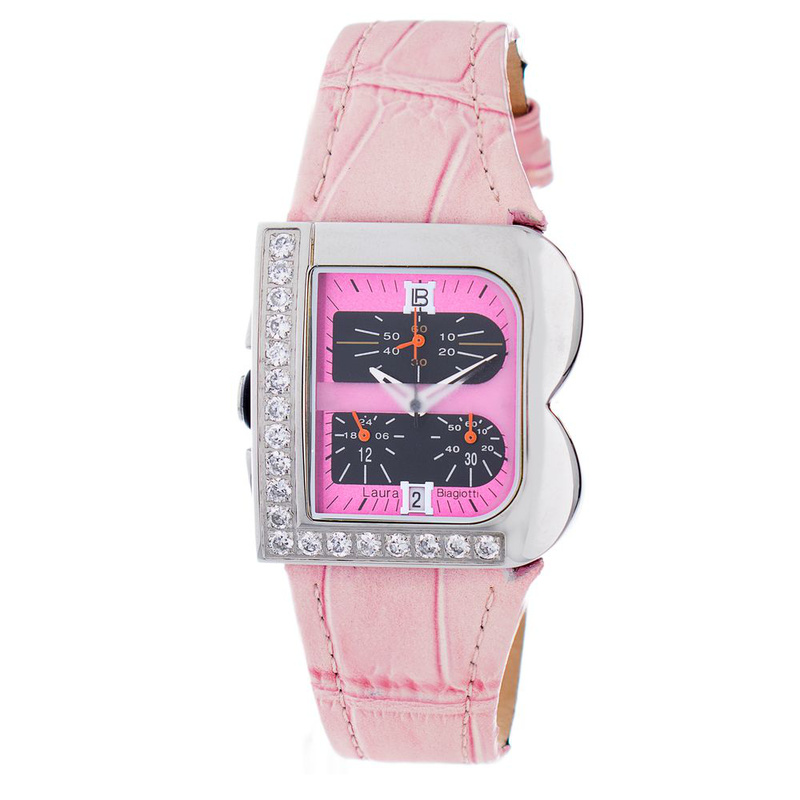 Multicolor leather dress watch-null