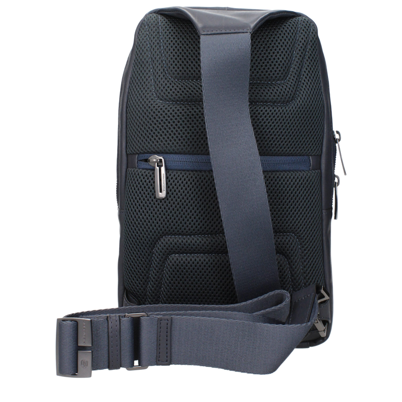 Blue leather crossbody bag-null